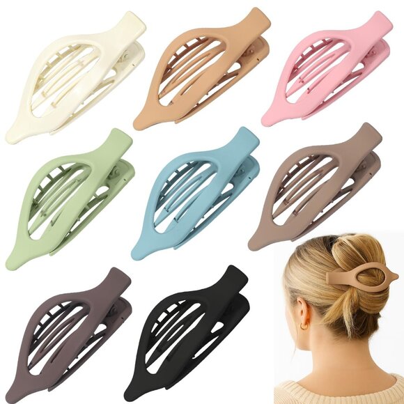 Stylish 8PCS French Claw Clips with Strong Grip - Ideal for Weddings & Parties - Picture 1 of 7